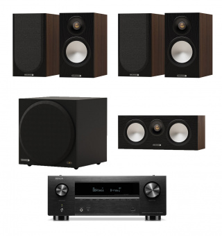 Monitor Audio Bronze 50 walnut set 5.1+Denon